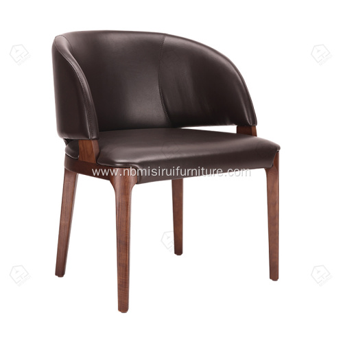 Scandinavian furniture pu leather wood legs leisure chair